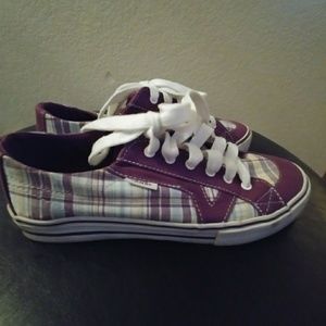 Purple plaid Vans